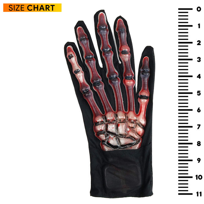 Blood Zombie Skeleton Gloves - Skeleton Hands with Realistic Blood Costume Accessories Gloves - 1 Pair