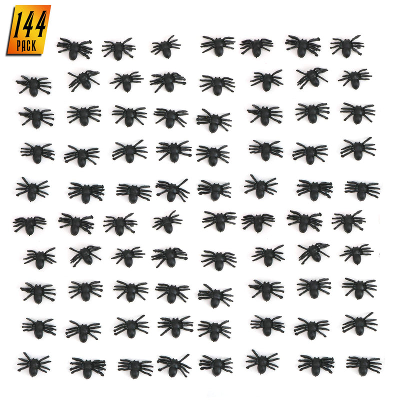 Realistic Spider Table Sprinkles - Fake Spiders for Decorations and Favors - 144 Pieces