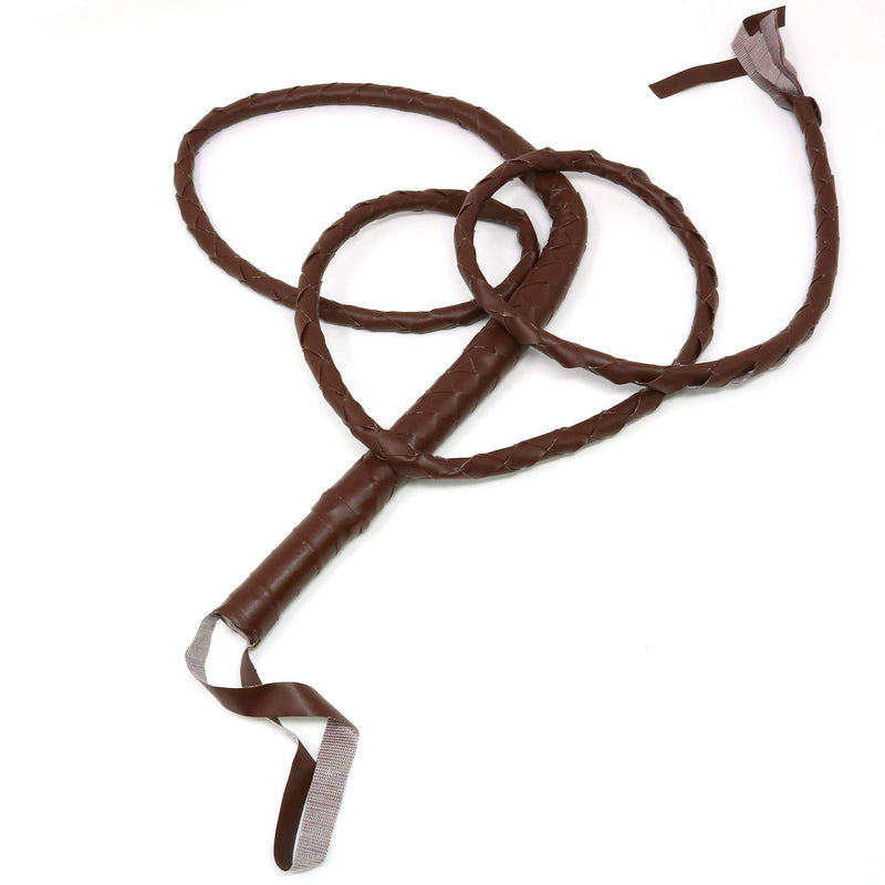 Faux Leather Brown Whip - 6.5' Woven Costume Accessories Whips - 1 Piece