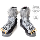 Werewolf Feet Shoe Covers - Silver Grey were Wolf Monster Foot Claws Costume Accessories