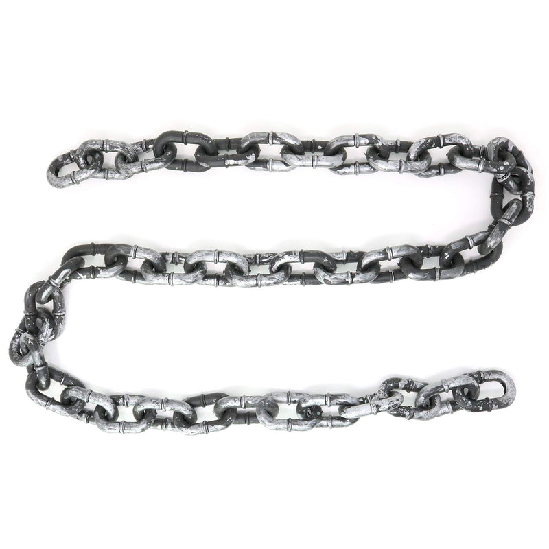 Plastic Link Chain Prop - Black and Silver Removable Large Link Chain - 1