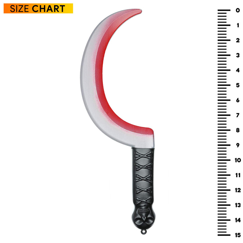 Bloody Sickle Weapon Prop - Fake Zombie Costume Accessories Weapons Knife Props with Jolly Roger Handle