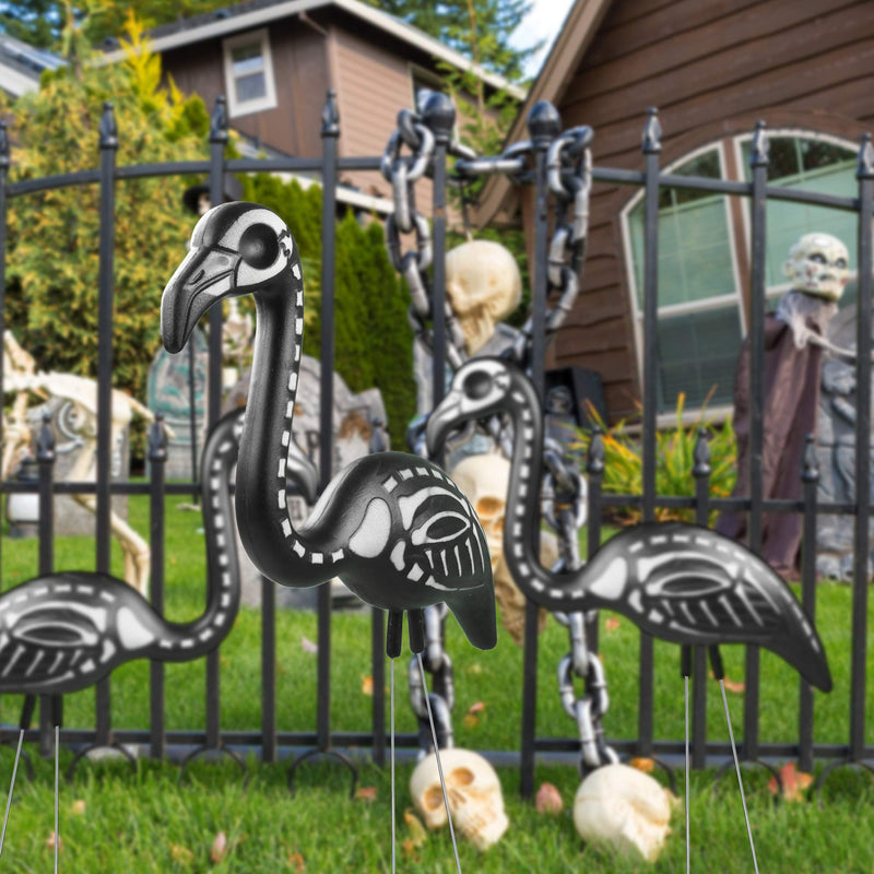 Zombie Skeleton Flamingo Yard Ornaments with Stakes, Pack of 2