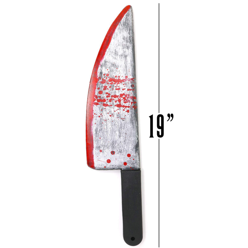 Bloody Butcher Knife Prop - Blood Stained Fake Costume Knives Props for Zombie Costumes
