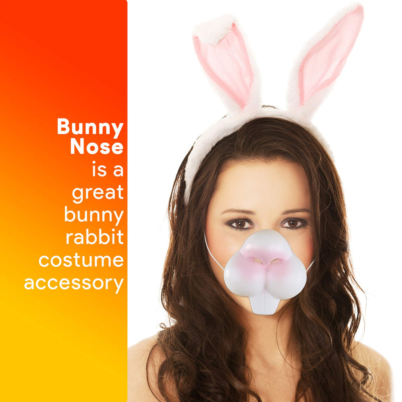 Bunny Rabbit Costume Nose - Bunny Nose and Teeth Costume Accessory Face Mask for Adults and Children White