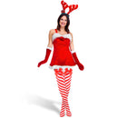 Peppermint Candy Cane Socks - Red and White Striped Christmas Holiday Candy Canes Stockings for Women and Girls
