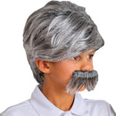 Grey Wig and Mustache - Salt and Pepper Hair Old Person Gr...Wigs and Mustache Old Man Costume Accessories Set for Boys and Girls