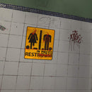 Halloween Bloody Restroom Sign Sticker