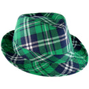 Irish Plaid Green Fedora - St. Patrick's Day Costume Accessories Leprechaun Hat for Men Women and Kids