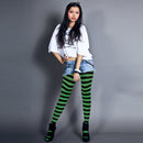 Black and Green Tights - Striped Nylon Stretch Pantyhose Stocking Accessories for Every Day Attire and Costumes for Men, Women and Kids