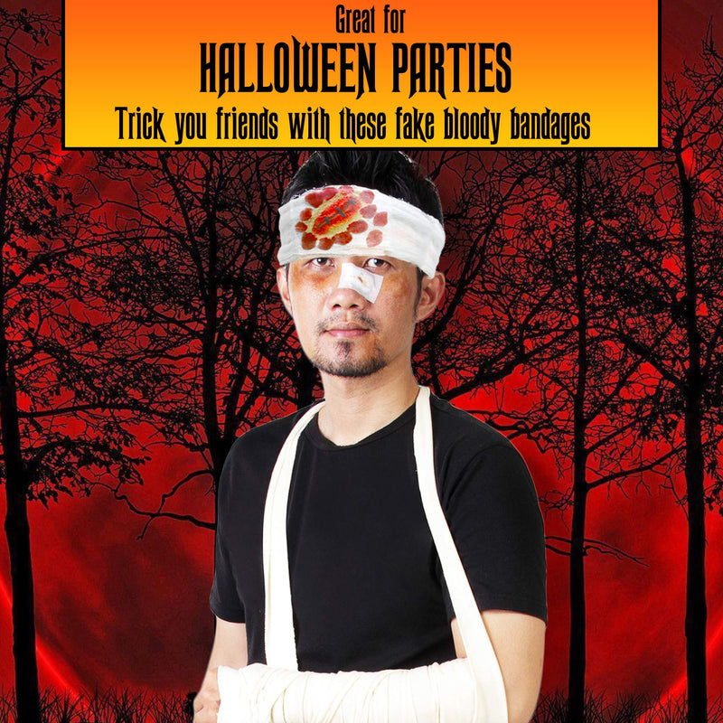 Bloody Wound Gauze Bandage - Halloween Blood Costume Bandages 1 Piece Assorted Styles