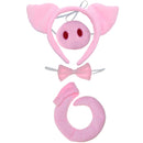 Pig Costume Accessories Set - Fuzzy Pink Pig Ears Headband, Bowtie, Snout and Tail Accessory Kit for Piglet Costumes for Toddlers and Kids