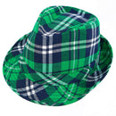Irish Plaid Green Fedora - St. Patrick's Day Costume Accessories Leprechaun Hat for Men Women and Kids
