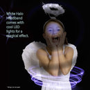 Light Up Angel Halo - White Feather Fluffy LED Halo Headband Accessories for Angel Costumes for Adults and Kids