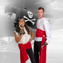 Red Pirate Sash Belt - Red Medieval Renaissance Pirates Tie Bandana Waist Scarf for Men Women and Children