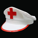 White Nurse Costume Hat - Nurses Red and White Costume Cap - 1 Piece