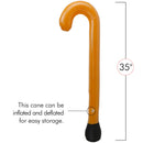 Old Man Inflatable Cane - Funny Old Age Costume Accessories Party Decorations Joke for Senior Retirement Brown