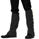Faux Suede Steampunk Boots - Over The Shoe Black Costume Boots Accessories with Gold Buttons for Medieval and Renaissance Costumes for Adults …