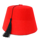Arabian Red Fez Hat - Moroccan Costume Accessory Fez Hats with Black Tassel - 1 Piece