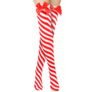 Peppermint Candy Cane Socks - Red and White Striped Christmas Holiday Candy Canes Stockings for Women and Girls