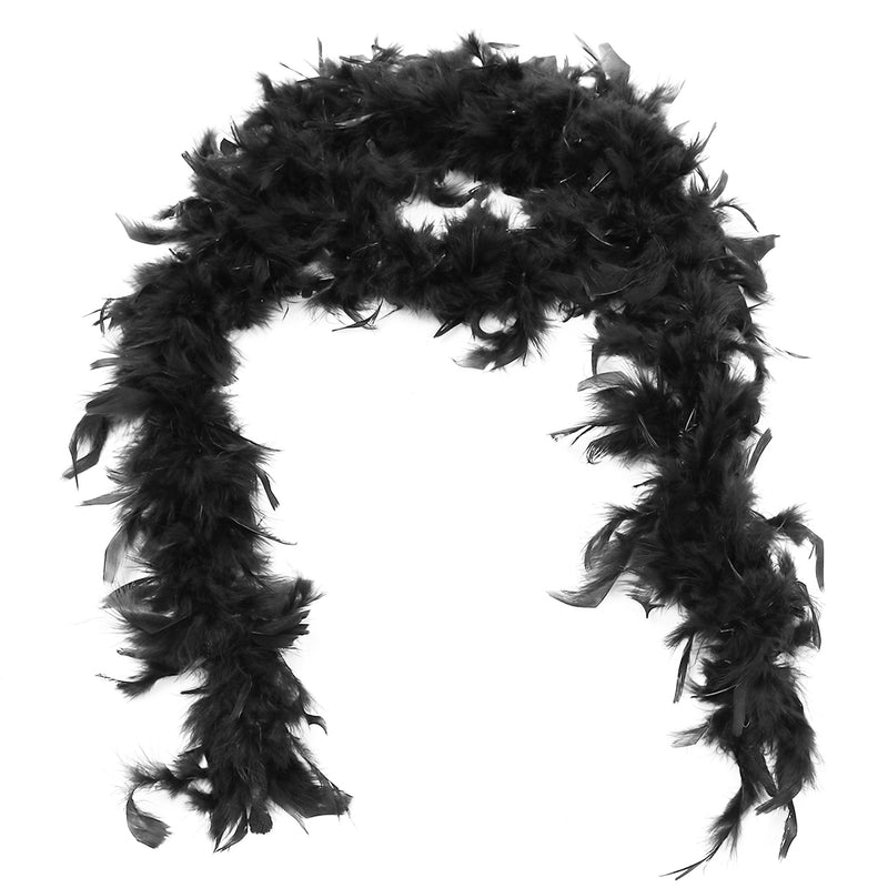 Feather Boa Costume Accessory - Great Black Boa with Feathers - 1 Piece