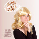 Curly Blond Wavy Wig - Long Curls Yellow Blonde Princess Goddess Wigs with Bangs for Kids and Adults