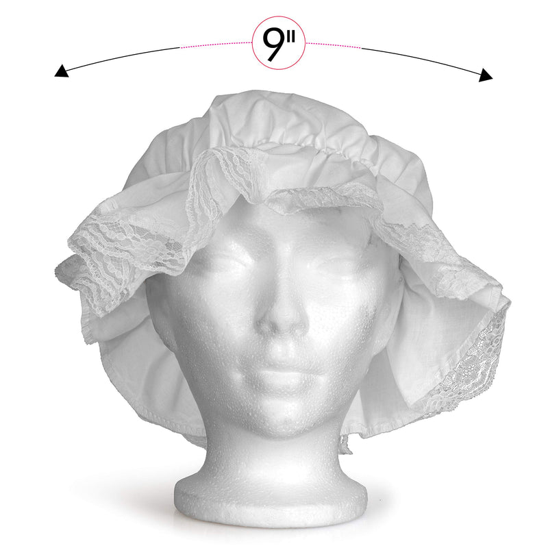 White Mob Cap Accessory Grandma Night Bonnet Colonial Costume Nightc