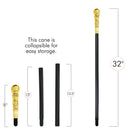 Gold Costume Walking Cane Elegant Prop Stick Dress Canes Costume Accessories for Adults and Kids