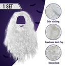 White Wig and Beard – Long White Dress Up Costume Accessories Curly Hair Wig for Kids and Adults
