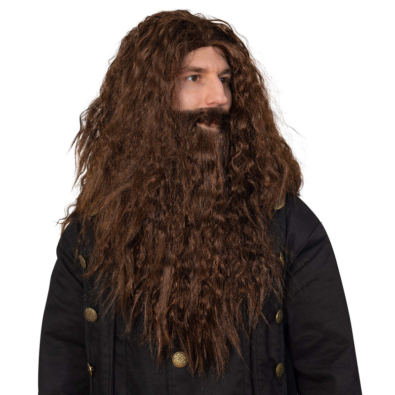 Brown Wig and Beard - Brown Wavy Biblical Costume Accessories Hair Wig and Beard Set for Adults and Kids