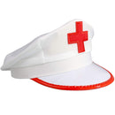 White Nurse Costume Hat - Nurses Red and White Costume Cap - 1 Piece