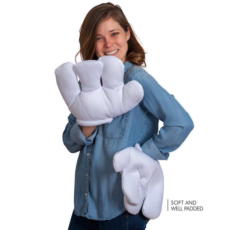 Cartoon Hand Gloves Costume - Giant White Puffy Hands Character Costumes Accessories for Adults and Kids
