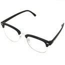 Clear Lens Costume Glasses - Non Prescription Horn Rimmed Fake Club Eyeglasses for Adults and Children Black