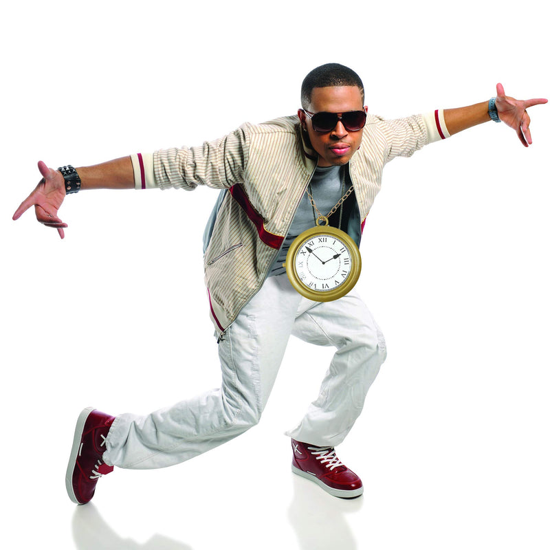 Jumbo Gold Clock Necklace - White Rabbit Clock, Hip Hop Rapper Clock - 1 Piece