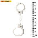 Metal Handcuffs with Keys - Toy Police Costume Prop Accessories Metal Chain Hand Cuffs with Safety Release and Key Silver