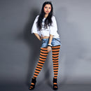 Black and Orange Tights - Striped Nylon Stretch Pantyhose Stocking Accessories for Every Day Attire and Costumes for Men, Women and Kids