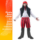 Faux Leather Costume Boots - Knee High Over The Shoe Black Pirate Boots Accessories for Costumes