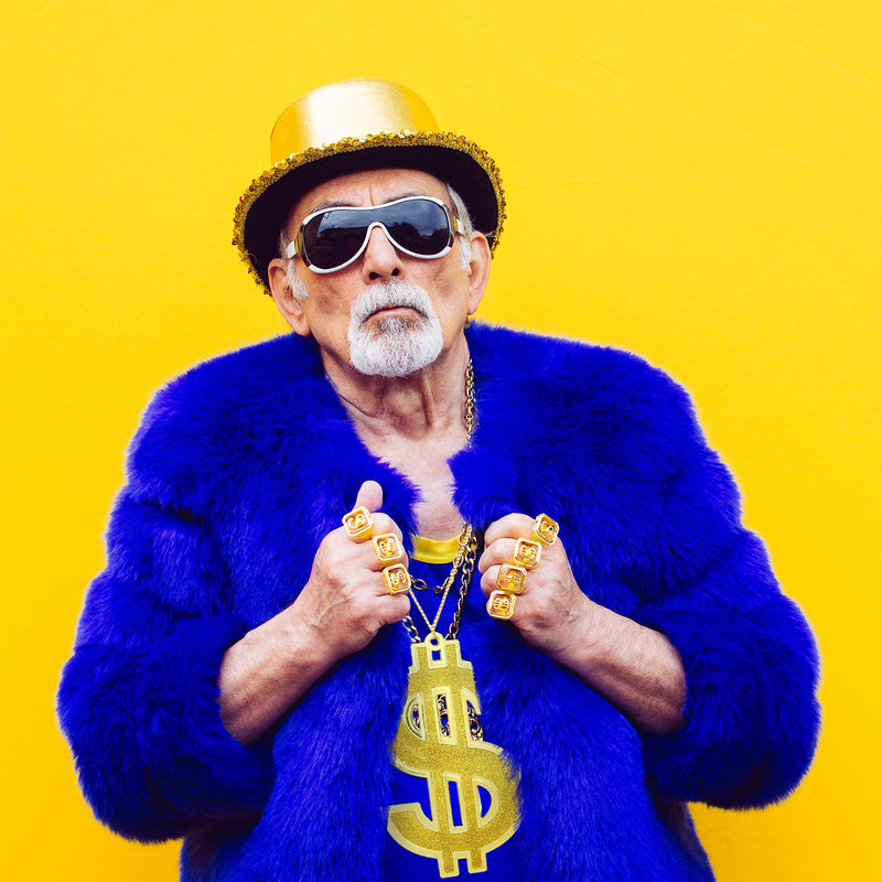 Hip Hop Gold Necklace Rapper Dollar Sign Medallion Gangster Golden Chain Costume Bling Jewelry