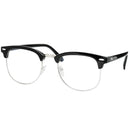 Clear Lens Costume Glasses - Non Prescription Horn Rimmed Fake Club Eyeglasses for Adults and Children Black