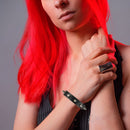 Punk Leather Spike Bracelet - Leather Cuff Biker Bracelet with Spikes for Men, Women and Kids