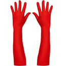Red Satin Opera Gloves - Roaring 20's Fancy Flapper Elbow Gloves - 1 Pair