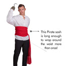 Red Pirate Sash Belt - Red Medieval Renaissance Pirates Tie Bandana Waist Scarf for Men Women and Children