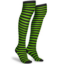 Black and Green Socks - Over The Knee Striped Thigh High Costume Accessories Stockings for Men, Women and Kids