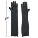 Black Satin Opera Gloves - Roaring 20's Fancy Flapper Elbow Gloves - 1 Pair
