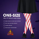 Candy Cane Striped Tights – Red and White Diagonally Striped Nylon Stretch Pantyhose Stocking Accessories for Every Day Attire and Costumes for Men, Women and Kids