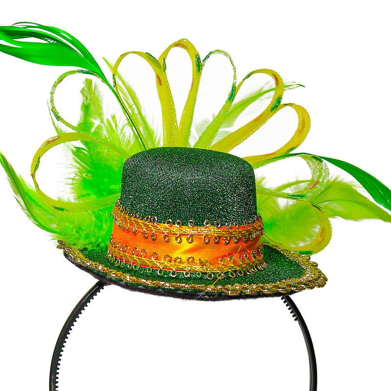 Green Top Hat Headband - St Patricks Day Irish Green Mini Hat Dress Up Hair Costume Accessories Head Band for Women and Children