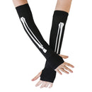 Bone Hand Skeleton Gloves - Costume Accessories Fingerless Skeleton Stretch Elbow Gloves for Adults and Children