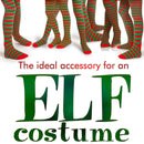 Red and Green Socks - Over The Knee Elf Striped Thigh High Costume Accessories Stockings for Men, Women and Kids