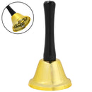 Gold Ringing Hand Bell - Loud Metal Handheld Ring Tea Bell for Calling Attention and Assistance