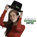 Snowman Top Hat Accessory - Black Velvet Snow Man Top Hat with Berries and Holly and Red Plaid Trim Band Costume Accessories for Adults and Kids